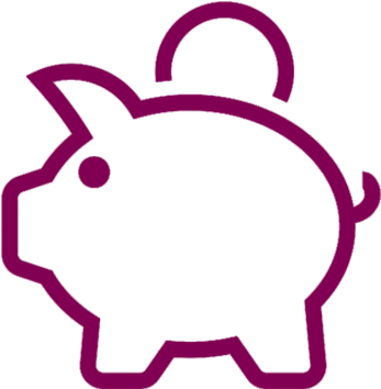 Piggy Bank Savings Pig Icon In Maroon - Piggy Bank Icon (512x368)