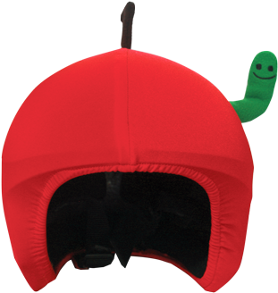 Apple With Worm - Orange (500x500)