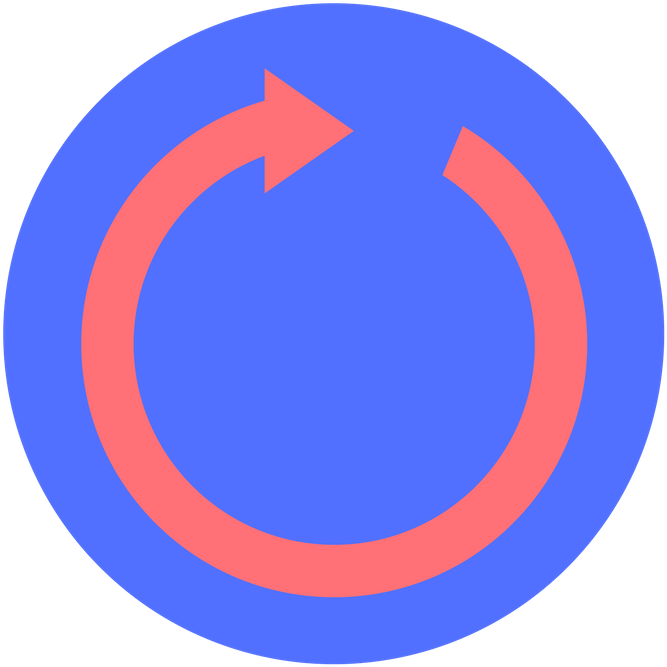 Future Interpreters Blue Circle With A Red Arrow Inside - Circle (800x800)