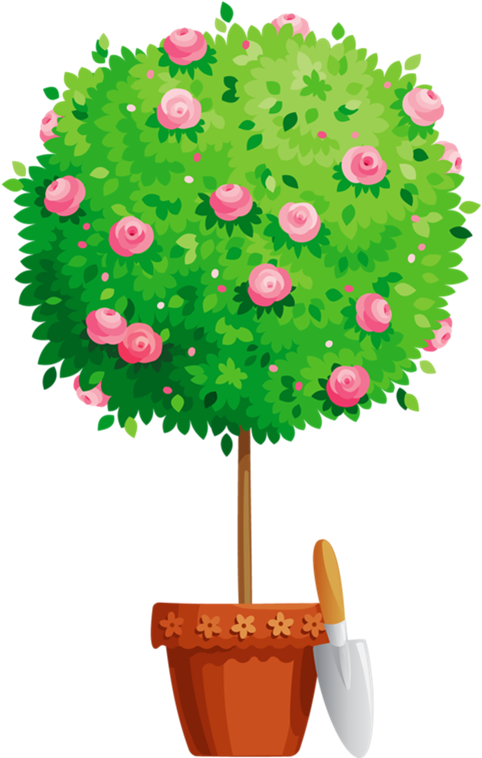 Flower Pot - Trees In Pot Clipart (515x801)