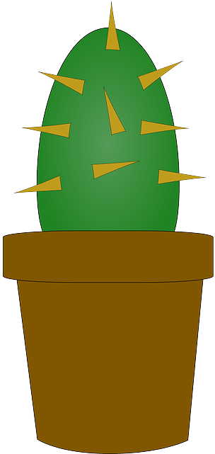 Pot, Plant, Desert, Spikes - Prickly Clipart (320x640)