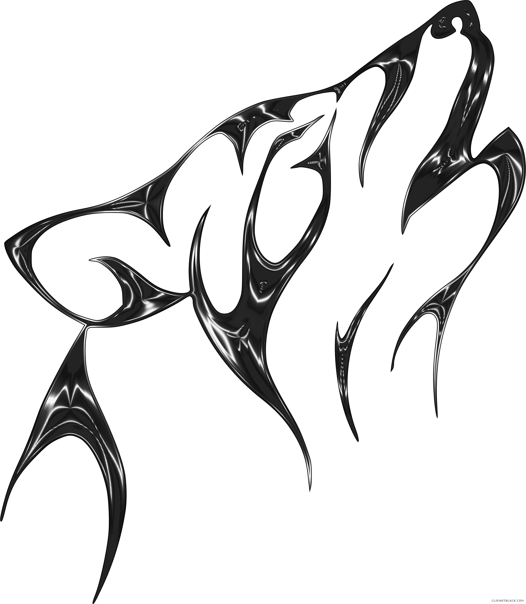 Tribal Wolf Animal Free Black White Clipart Images - Easy To Draw Wolf (2044x2346)