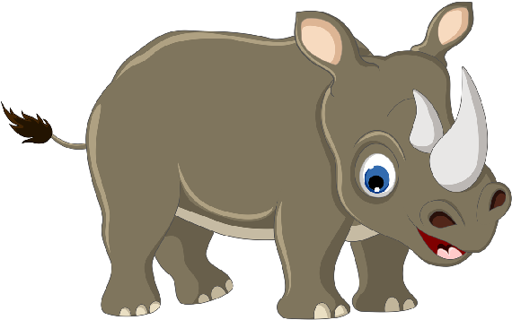 Safari Clipart Rhino - Rinoseronte Animados (600x600)