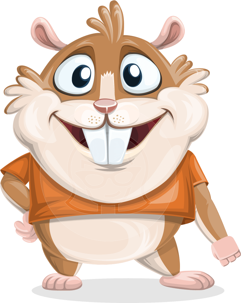 Bean Mcround The Smiling Hamster - Hamster Cartoon Png (957x1060)