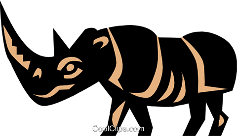 Cool Rhino Royalty Free Vector Clip Art Illustration - Zebra (480x277)