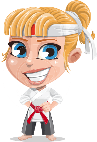 Peta The Little Karate Girl - Karate Girl Cartoon (418x464)