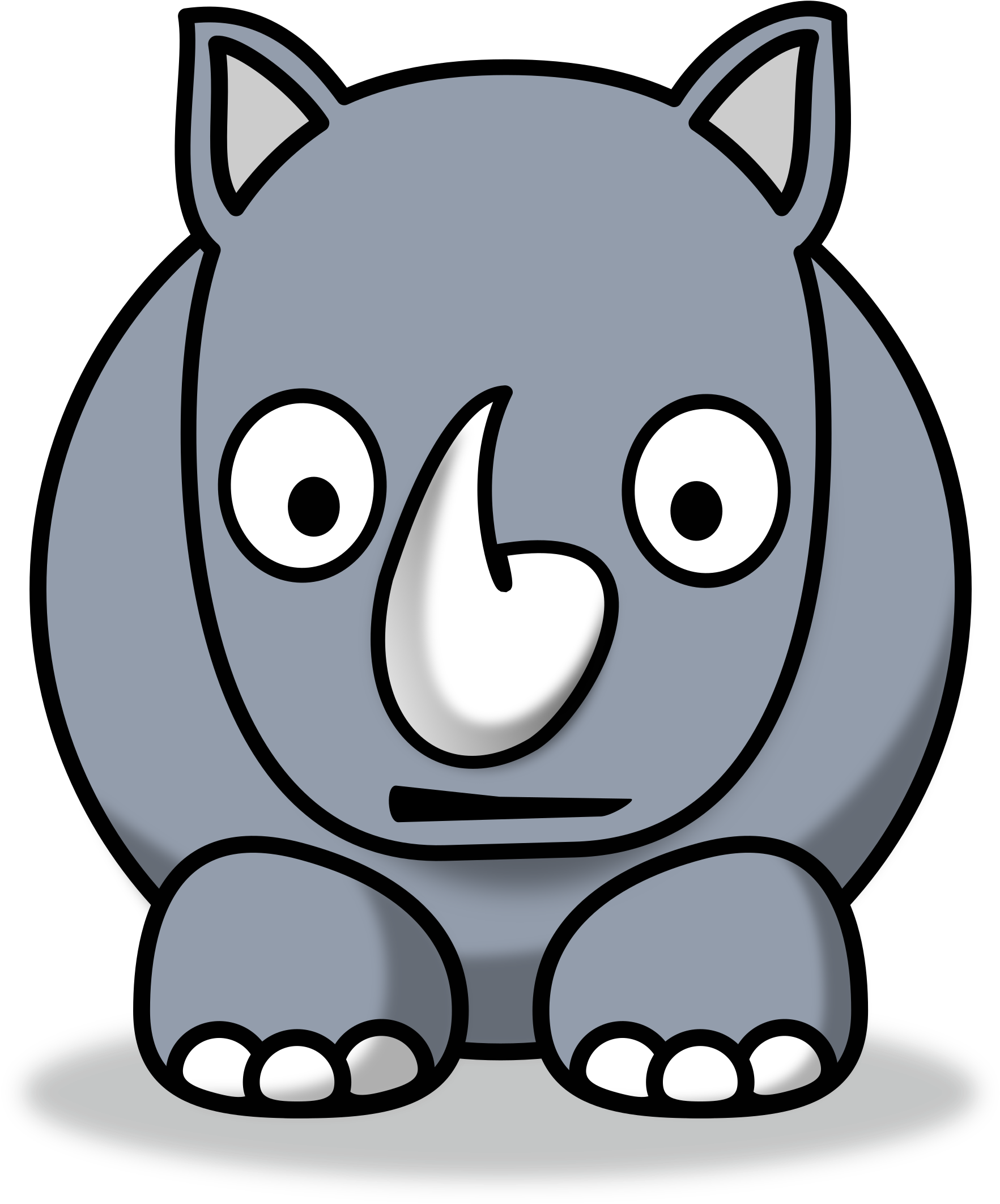 Medium Image - Clip Art Rhino (1924x2400)
