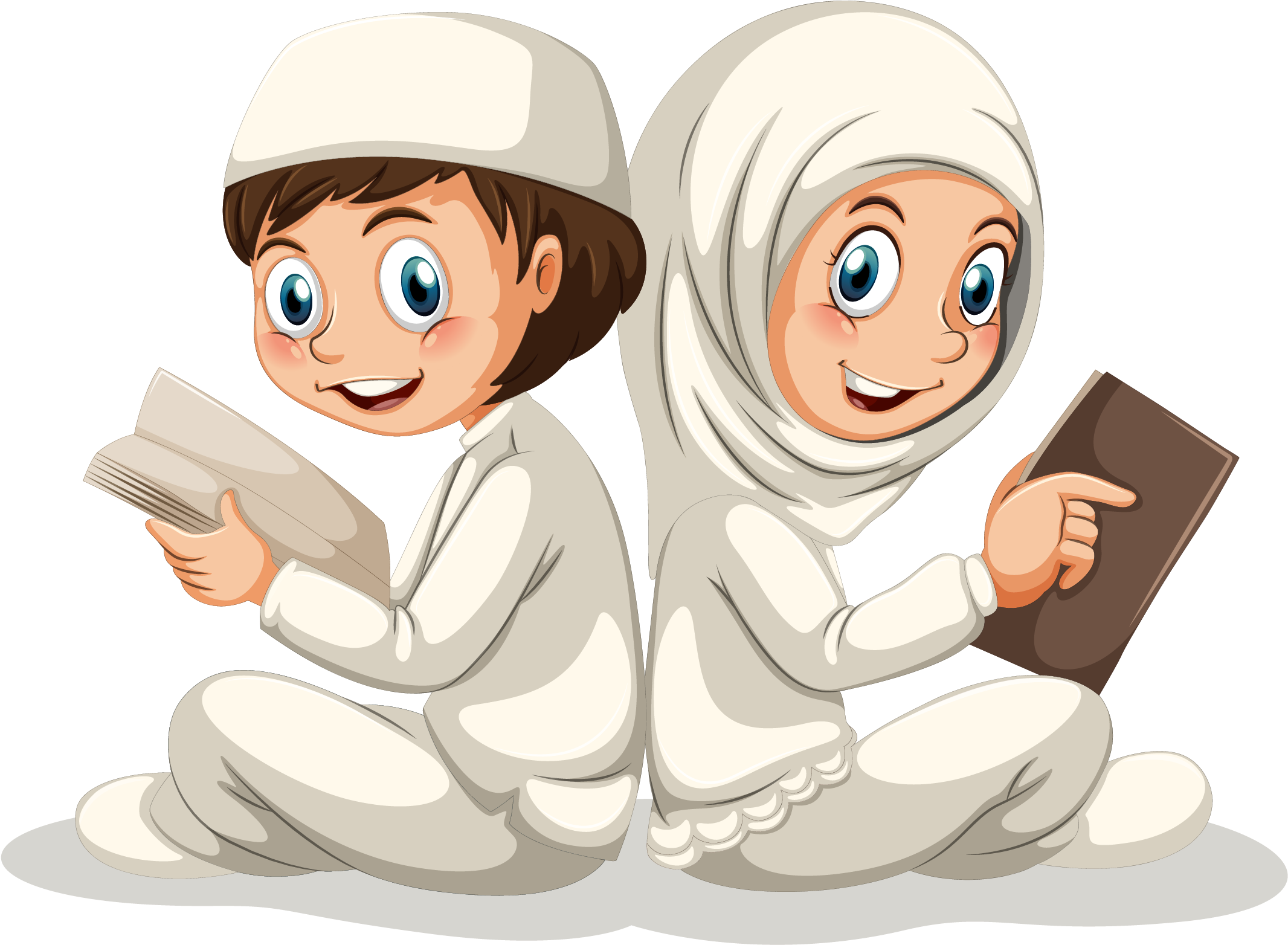 Quran Muslim Islam Illustration - Muslim Cartoon Png (2626x2048)