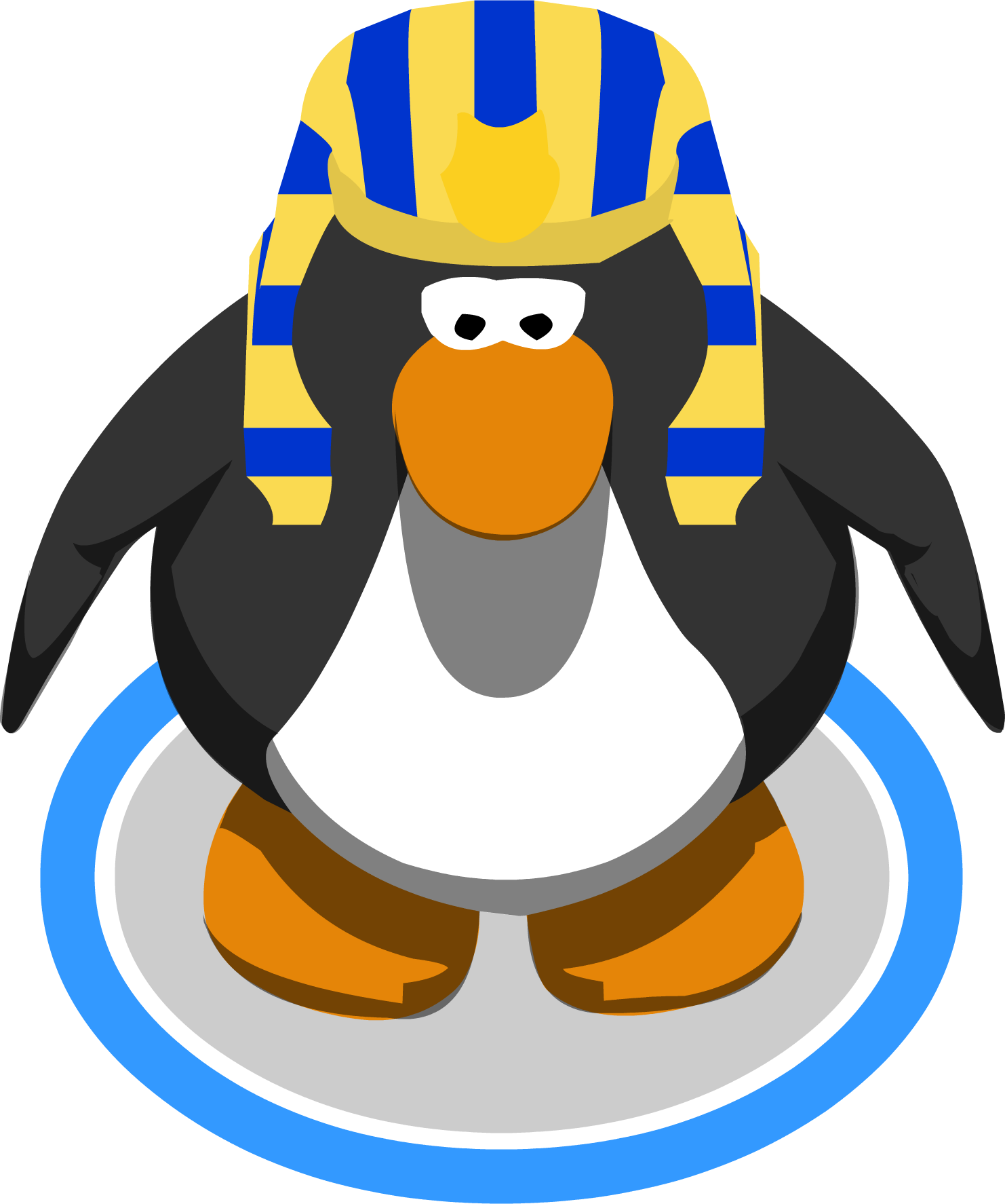 Pharaoh Headdress Ingame - Club Penguin Blue Penguin (1482x1774)