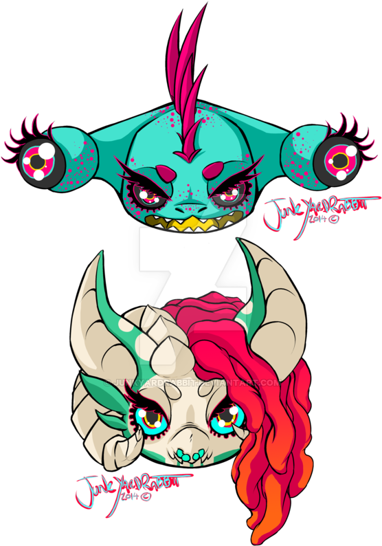 Super Cute Monster Heads By Junkyardrabbit - Monster (600x838)