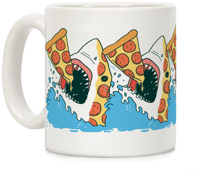 Pizza Shark Coffee Mug - Pizza Mug (484x484)