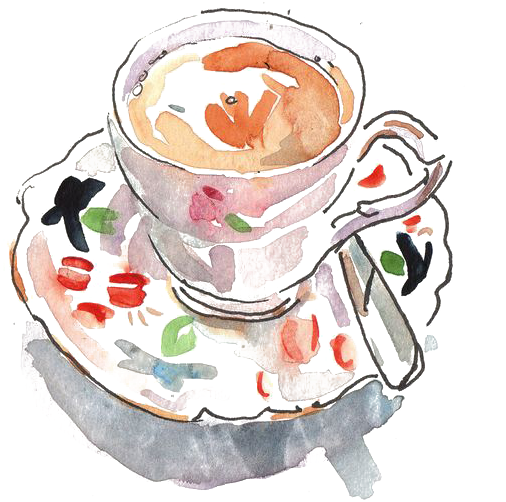 Black Tea Cappuccino Coffee Cup Teacup - Illustration (564x609)