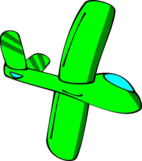 Glider, Green, Plane, Sailplane, Flying, Aeroplane - Glider Cartoon (565x640)