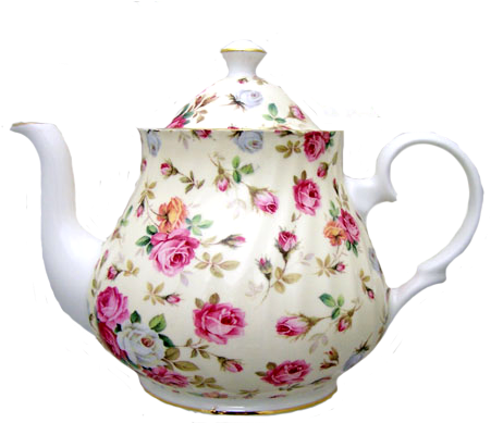 Porcelain Coffee Pot - Heirloom Antique Roses 6 Cup Bone China Teapot Imported (500x418)