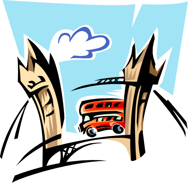 Vector Illustration Of Touring England By Double-decker - Free Clipart London (718x700)