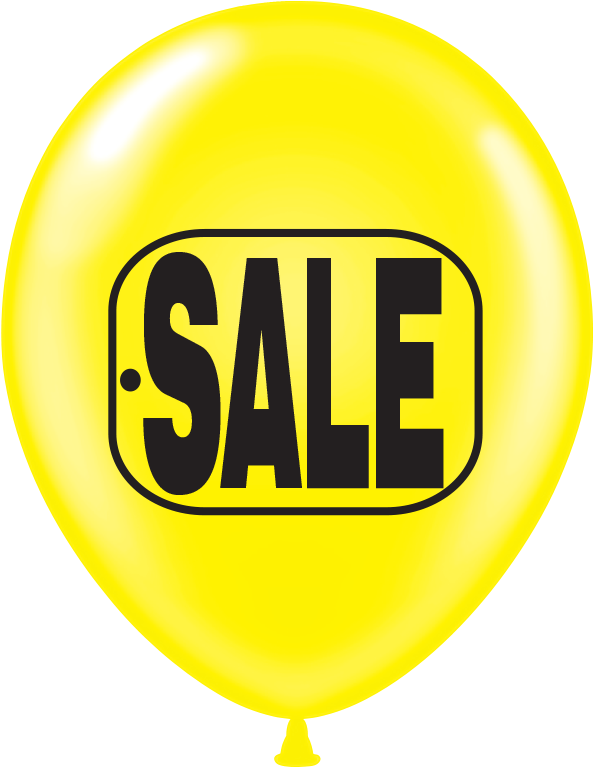 17 Inch Yellow & Black Sale Balloons - Sale Yellow (800x800)