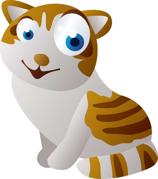 Cat Cartoon Sticker Animation - Orange Stripped Cartoon Cat Wall Clock (543x618)