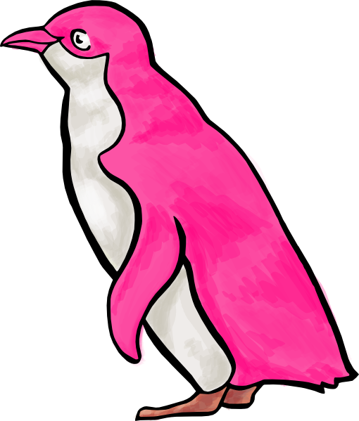 Pink Penguin Clip Art - Cartoon Penguin (510x599)