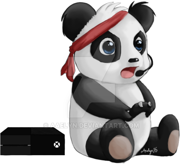 Gamer - Gamer Panda Drawing (600x555)
