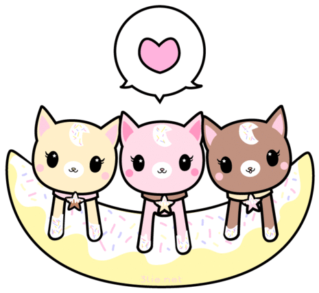 Kitten Clipart Kawaii - Cute Cat Clipart Gif (500x460)