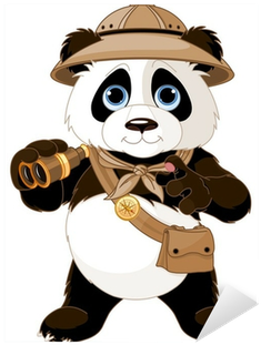 Vinilo Pixerstick Panda Safari Explorador • Pixers® - Panda Safari (400x400)