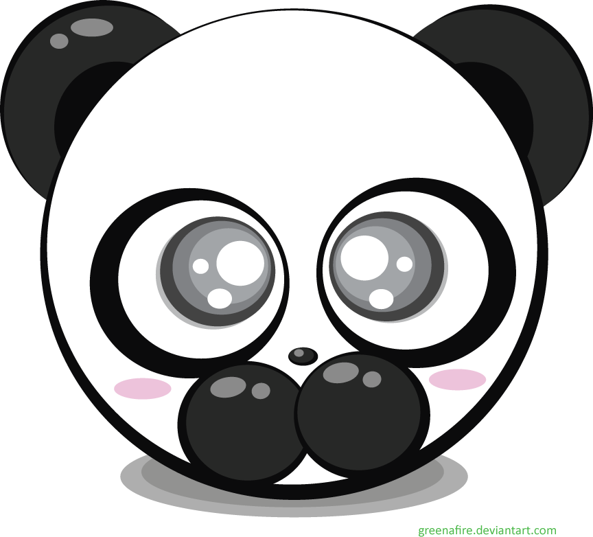 Panda Bear Vector By Greenafire On Deviantart - Cute Panda Emoji (864x782)