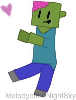 Kawaii Minecraft Zombie By Melodyofthenightfury - Minecraft (400x500)