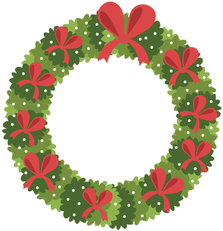 Christmas Wreath Red Bows Icon 3 Transparent Png - Christmas Clipart Circle Png (512x512)