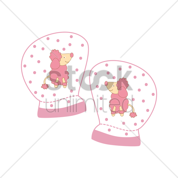 Free Baby Mittens Vector Image - Cartoon (600x600)