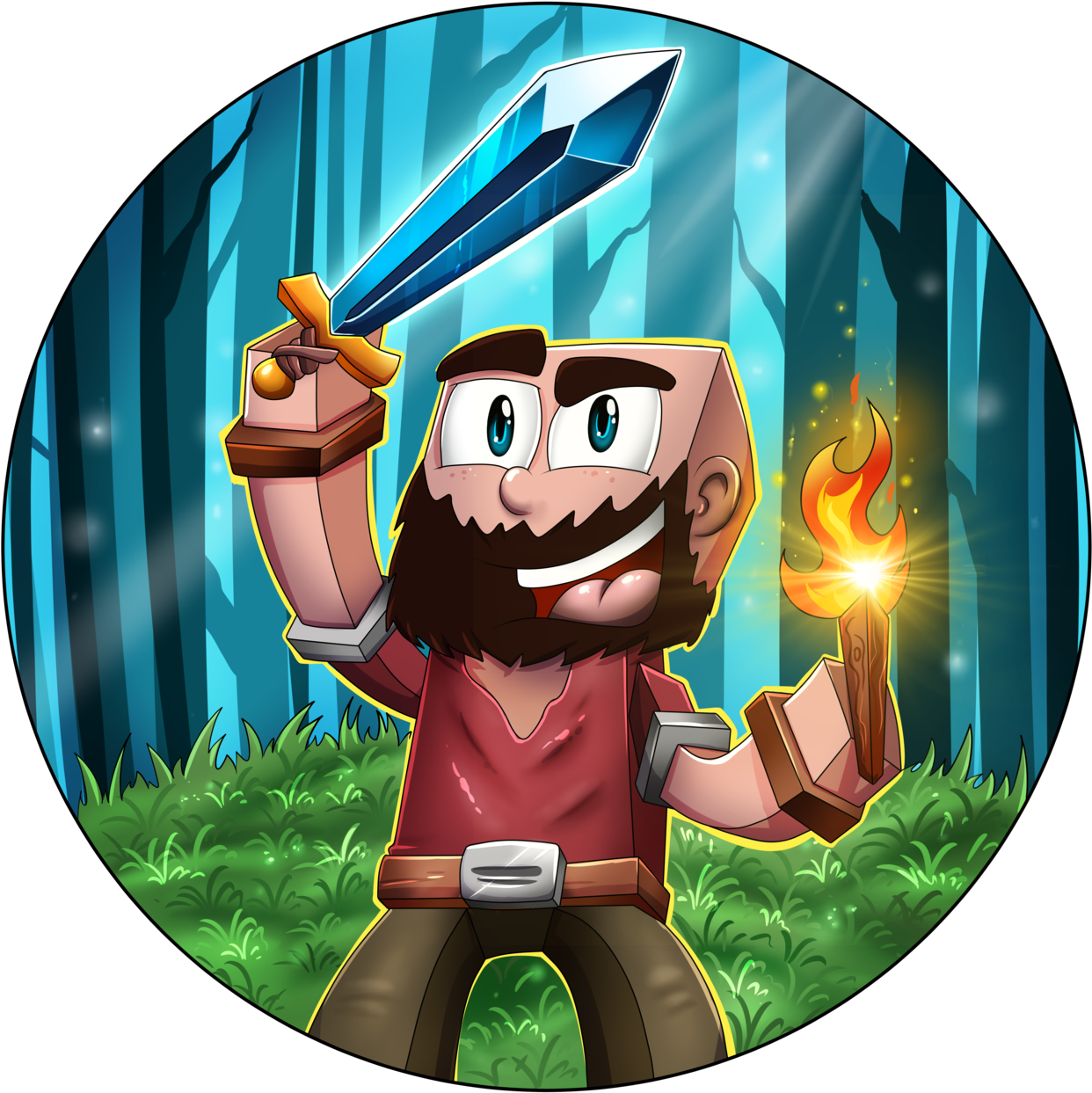 Skin De Minecraft Com Barba (1280x1280)