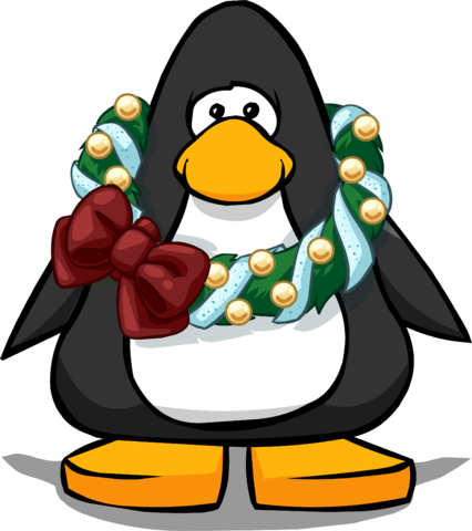 Jolly Holly Wreath On A Player Card - Club Penguin Ninja Mask (426x480)