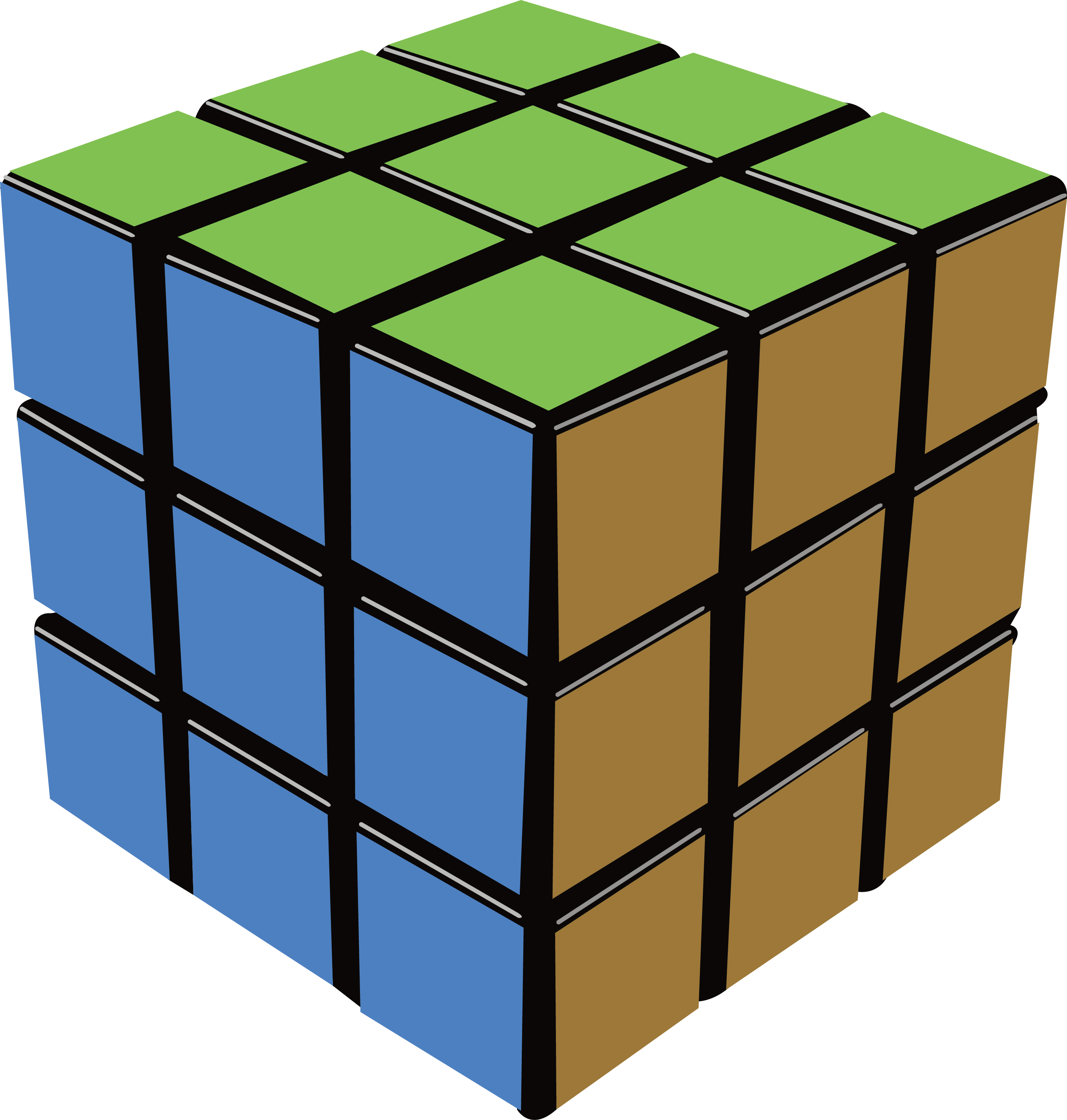 Rubiks Cube Three-dimensional Space Game Clip Art - Cube (2718x2852)
