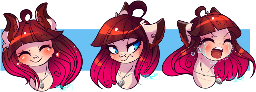 Crying, Eyes Closed, Jewelry, Necklace, Oc, Oc Only, - Cartoon (1024x380)