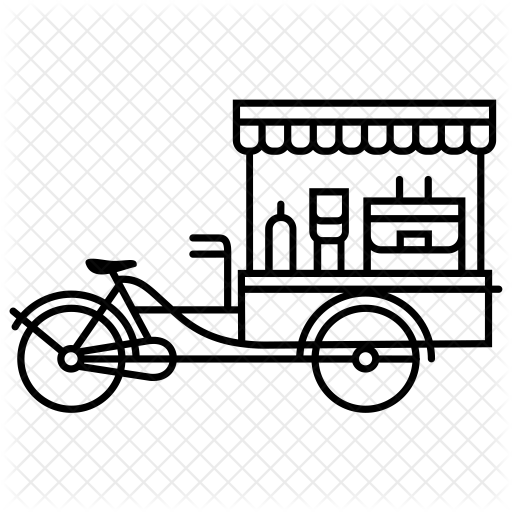 Street Food Bicycle Icon - Food Png Icon Retro (512x512)