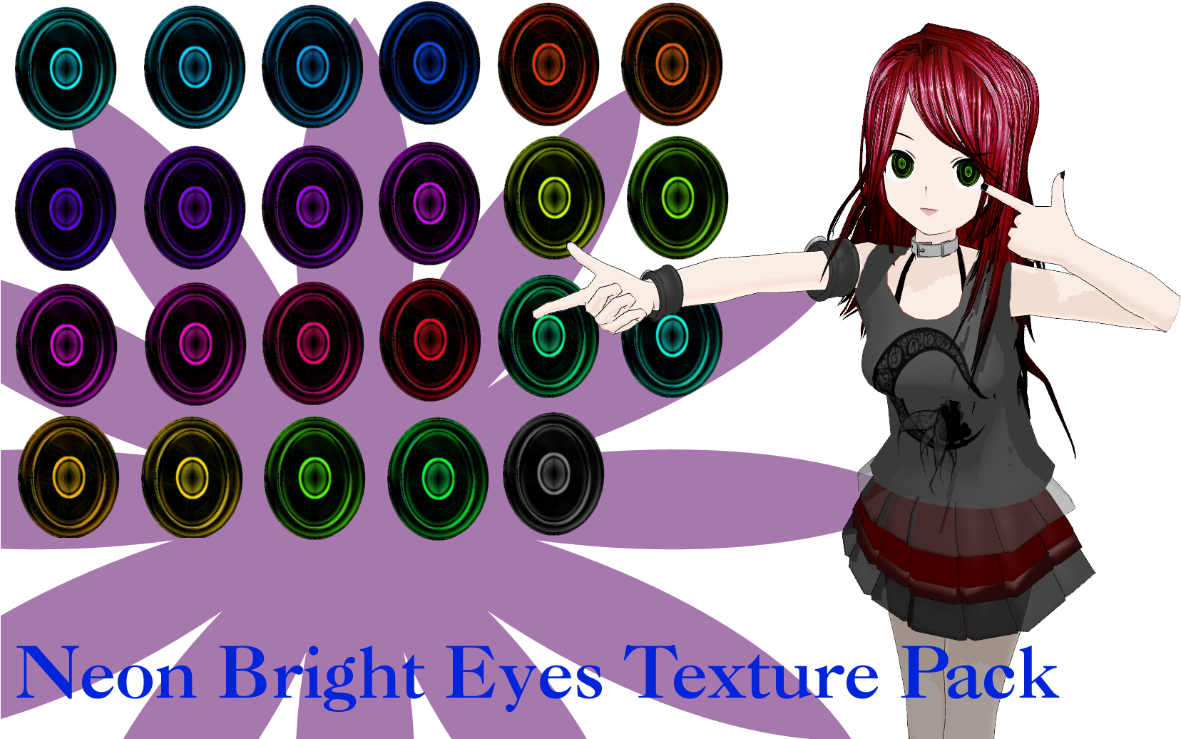 Mmd Neon Bright Eyes Texture Pack By Mmd Nay Pmd - Art (1680x1050)