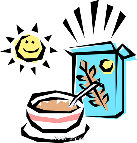 Breakfast Cereals Royalty Free Vector Clip Art Illustration - Breakfast Cereals Royalty Free Vector Clip Art Illustration (460x480)