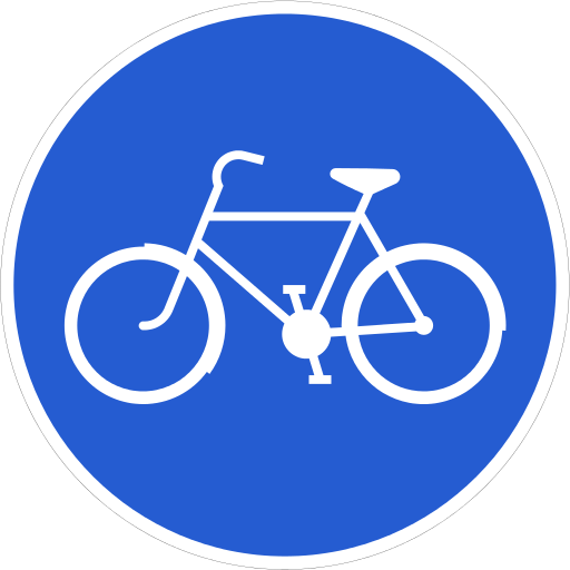 Swedish Bicycle Sign - Bicycle Road Sign (512x512)