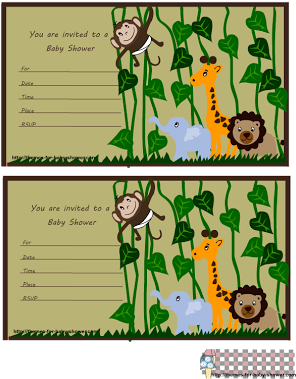 If You Are Having A Jungle, Zoo, Or Baby Animals Theme - Baby Shower Invitations Jungle Theme (309x400)