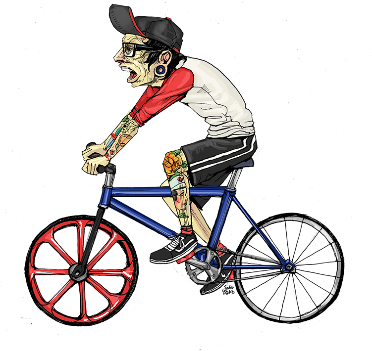 Ilustraciones De Gente Que Monta Bicicleta En Bogotá - Montando Bicicleta Dibujos (750x719)