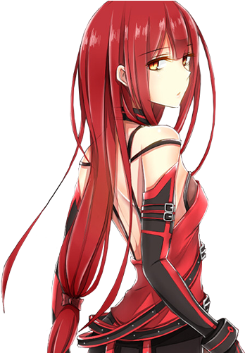 Free Anime Girl With Red Eyes And Black Hair Evil - Anime Girl With Red Hair (500x500)