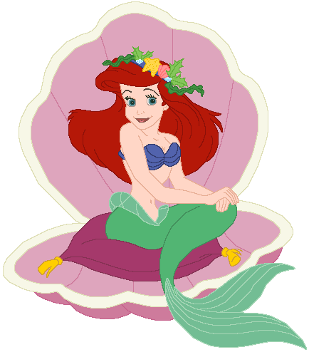 Mermaid Clipart Animated Gif - Little Mermaid Clipart Gif (427x489)