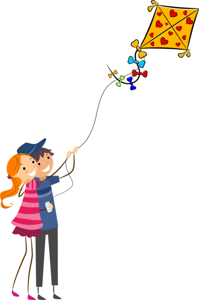 Kite Flying Day - Flying Kite Png (640x964)