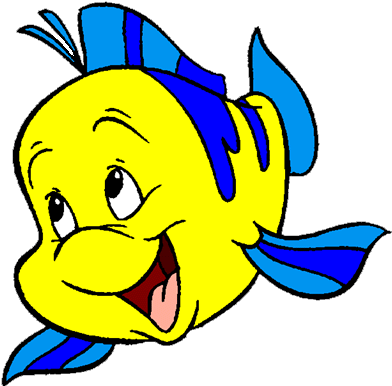 Little Mermaid Clip Art - Flounder Little Mermaid Png (400x388)