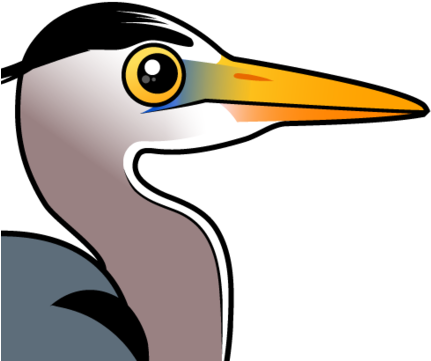 Great Blue Heron Clipart - Cartoon Heron (440x440)
