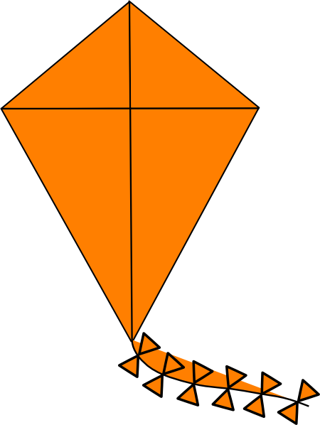 Orange Kite Clip Art At Clker - Triangle (450x598)