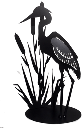 Heron In Cattails - Heron (360x480)