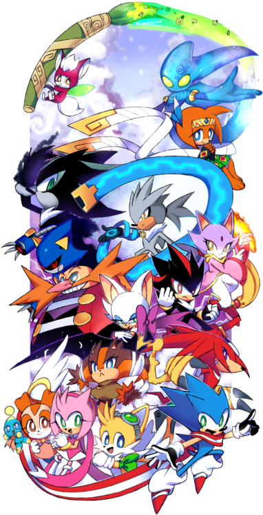 Sonic Generations Vector Poster By Sophia Yacoby Via - Skyline Sonic (404x750)