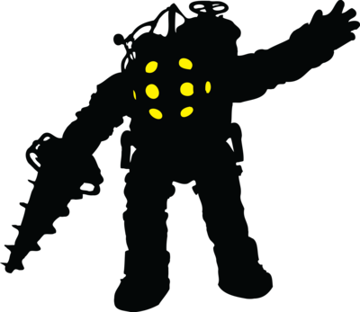 Bioshock Big Daddy Silhouette By Azza1070 On Deviantart - Big Daddy Action Figure (400x347)