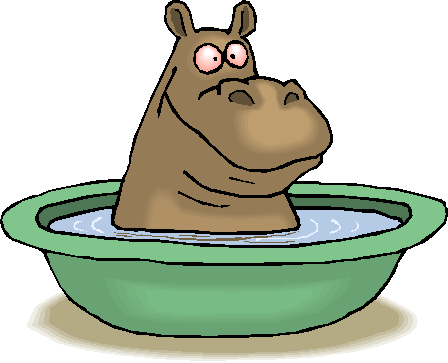 Hippo Bathing In Tub Throw Blanket (905x733)