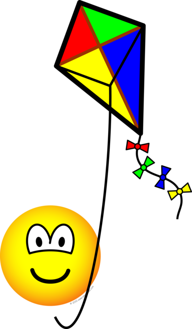 Kite Flying Emoticon - Playing Emoticons (380x652)